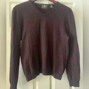 Calvin Klein Men's V-Neck Sweater - Deep Brown